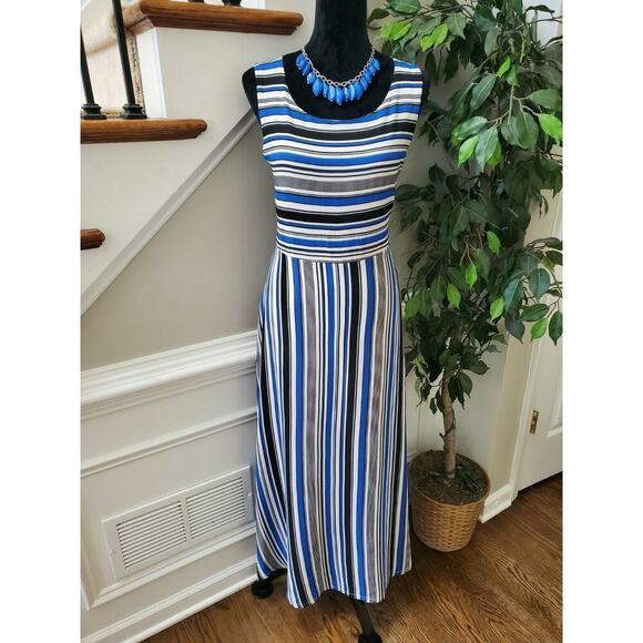 K. Jordan Women's Multicolor Polyester Sleeveless Round Neck Long Maxi Dress L - Picture 11 of 11
